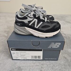 New balance 990 V6 Black Gray Kids 5c  Ic990bk6 Running Activewear Casual